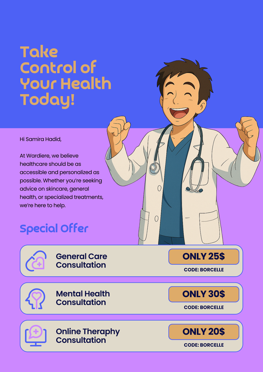 Ghibli-Inspired Health Consultation Promo Template – Editable Canva Design