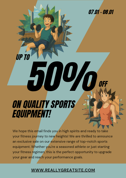 Editable Sports Sale Flyer Canva Template – Gym & Fitness Equipment Promo Design