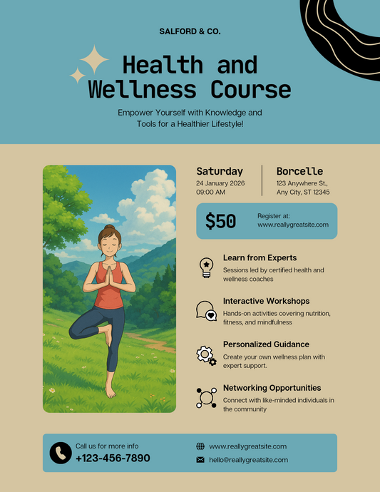 Editable Canva Health & Wellness Course Flyer Template (Digital Download Only)
