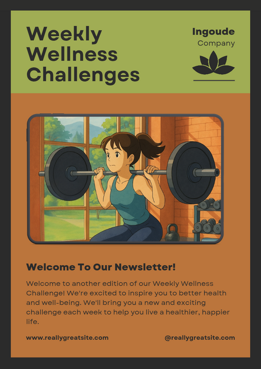 Editable Weekly Wellness Challenge Newsletter Canva Template – Health & Fitness Email Design
